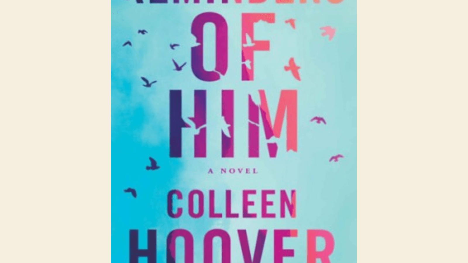 Reminders of Him cover centered on a soft cream canvas with teal and coral title text