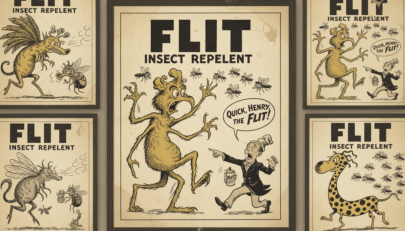 Dr. Seuss's advertising work for Flit insect repellent