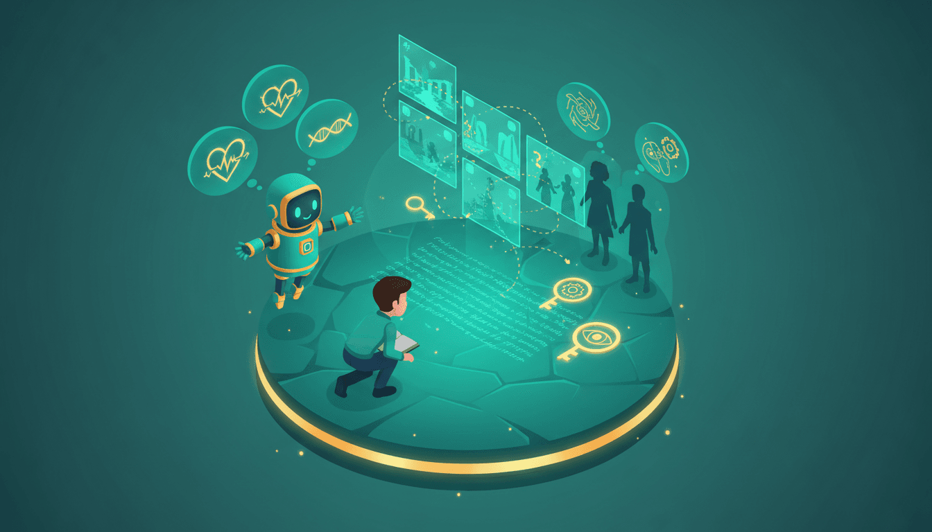 Isometric platform for interpretive comprehension with connected story scenes and motive clues