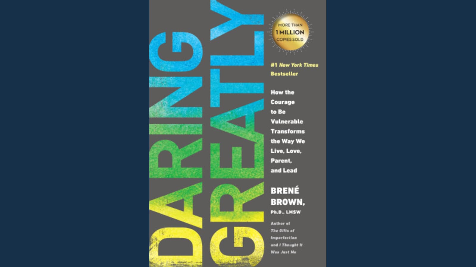 Daring Greatly cover wrapped in blue to match the vulnerability theme