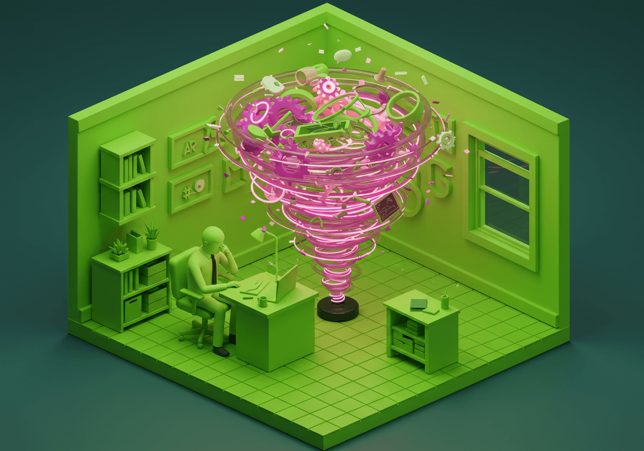 Notebook showing planning and execution notes side by side