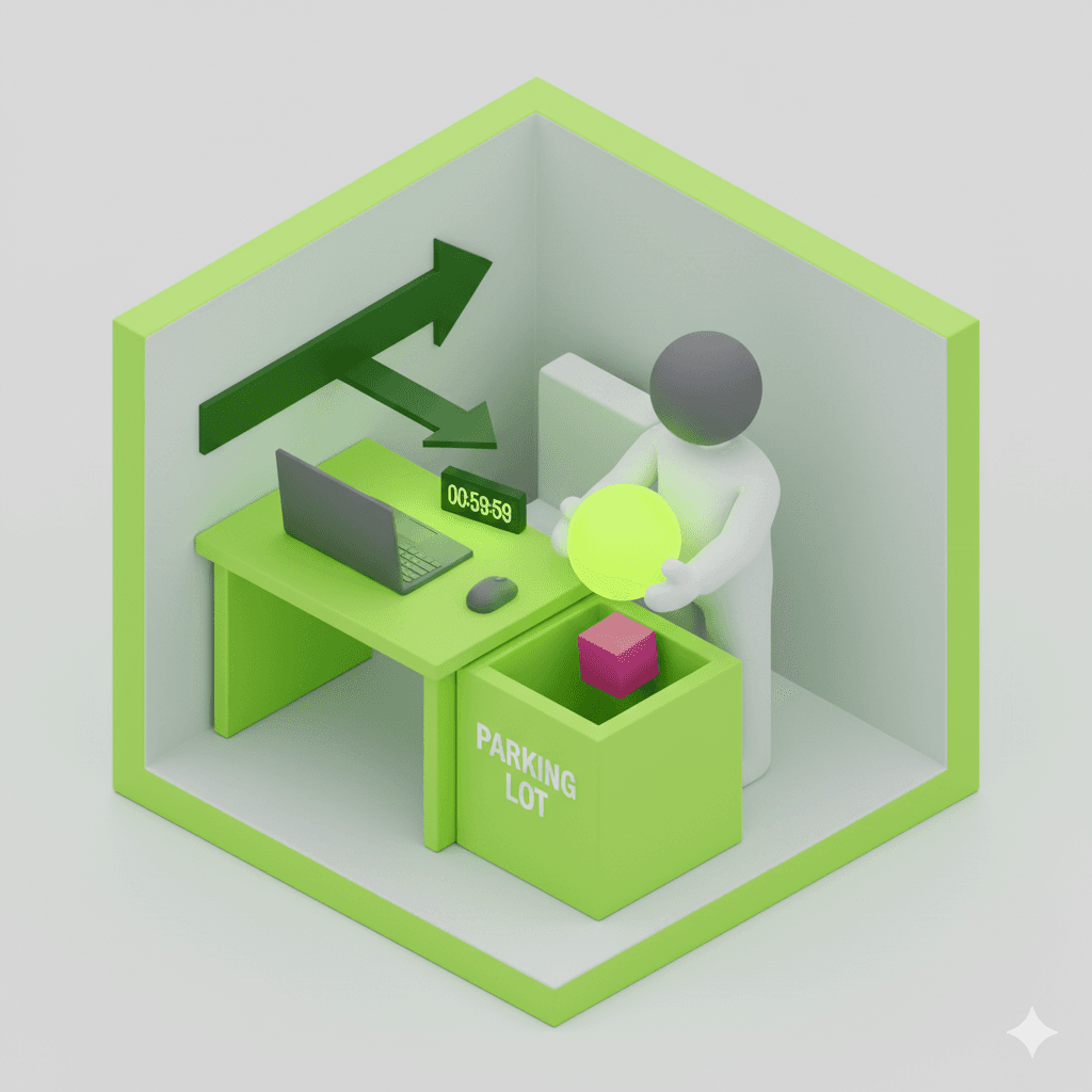 Execution workspace with parking lot capture box