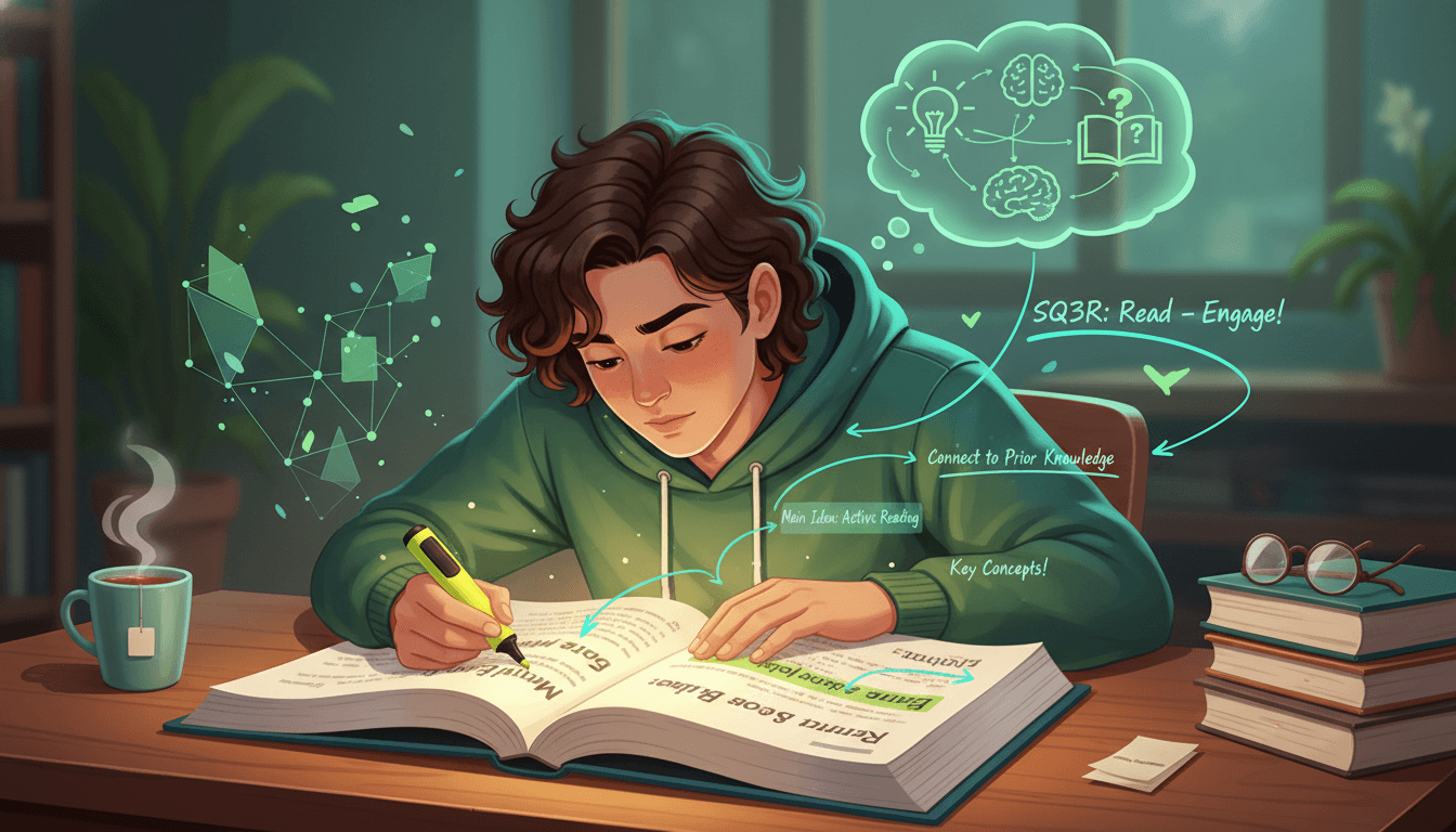 SQ3R Read step active engagement illustration