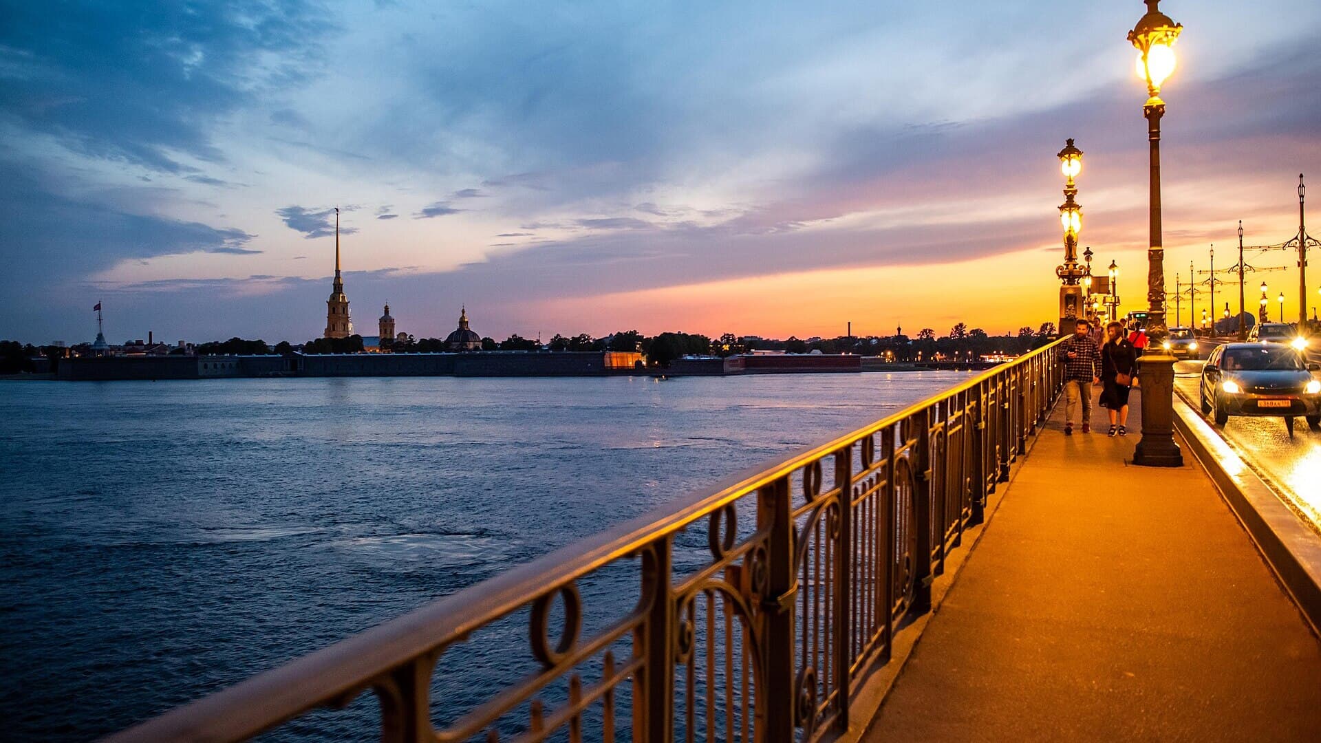 St. Petersburg canals glowing during the White Nights season