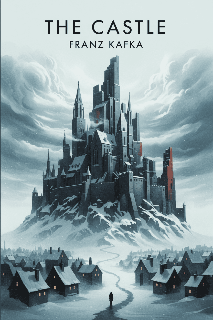 The Castle book cover - K.'s futile quest for acceptance in a snow-bound village