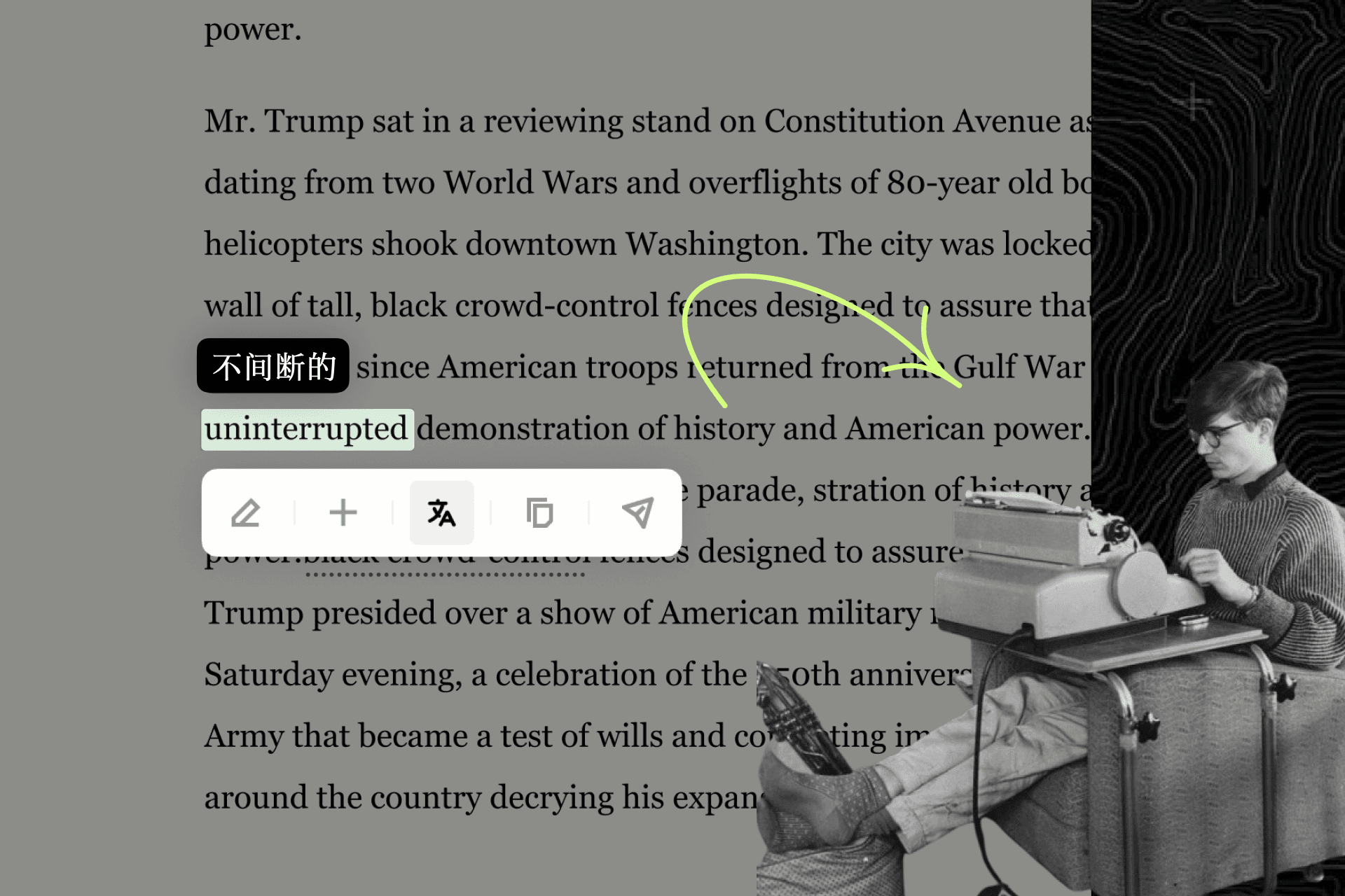 Translation comparison interface for classic literature