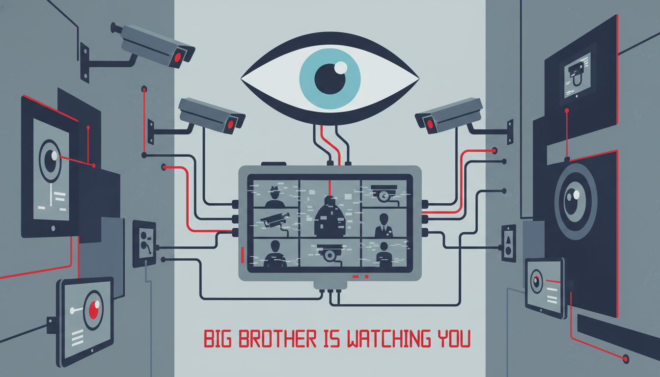 Telescreen surveillance illustration