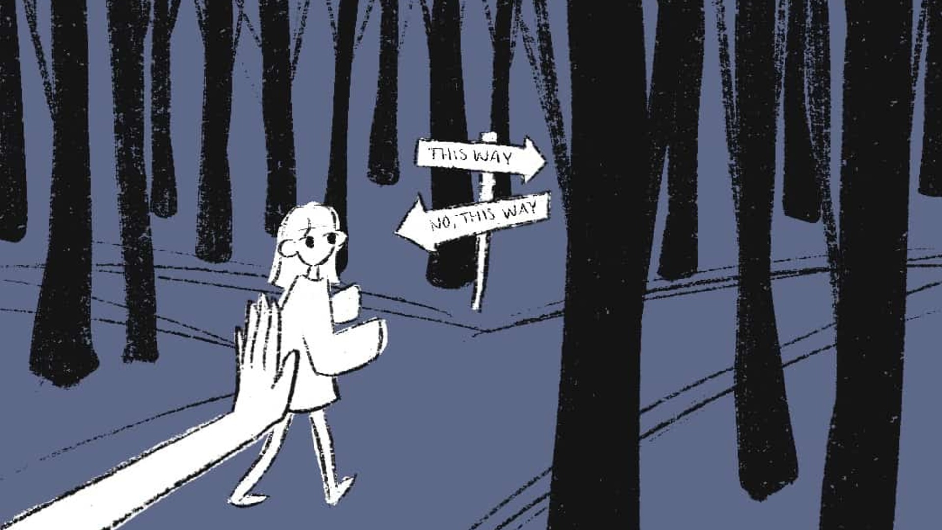 Illustration of people nudging choices along different paths