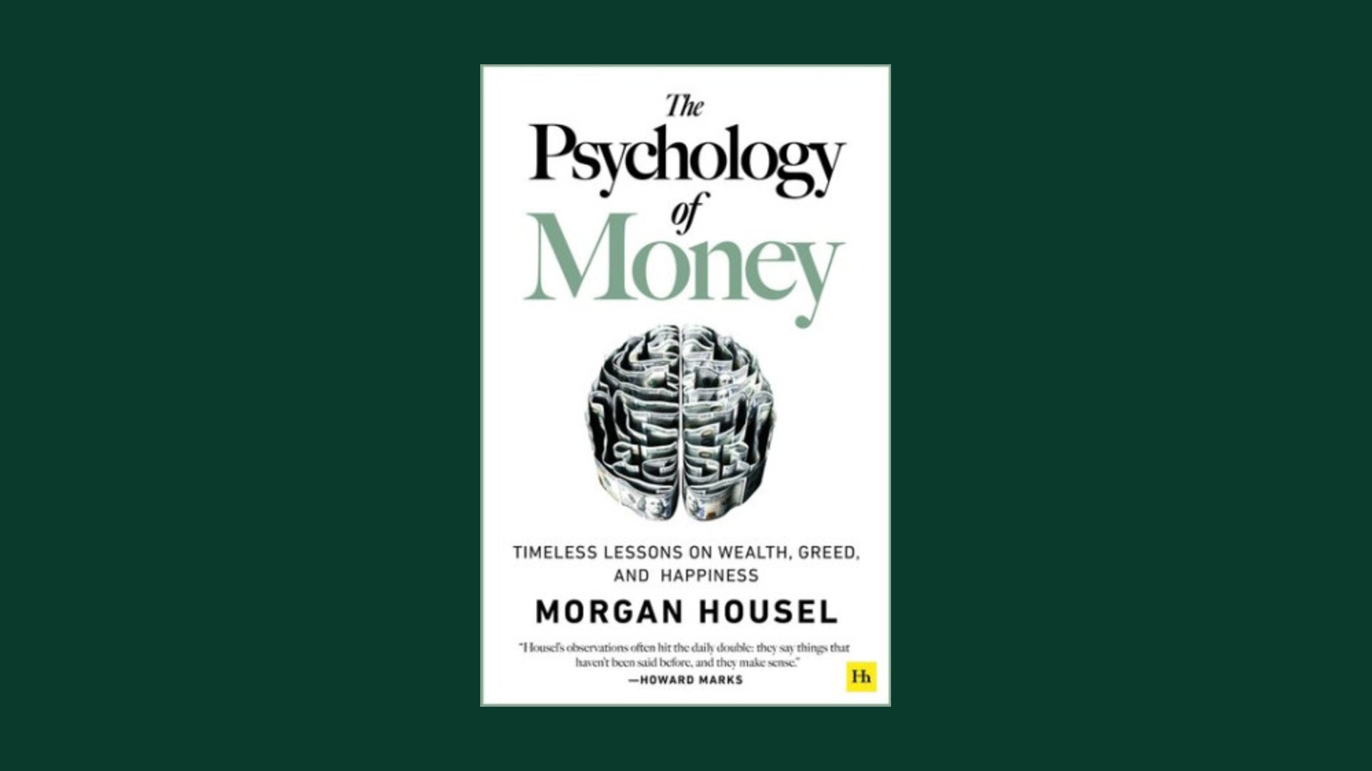 Cover of The Psychology of Money against a deep green backdrop