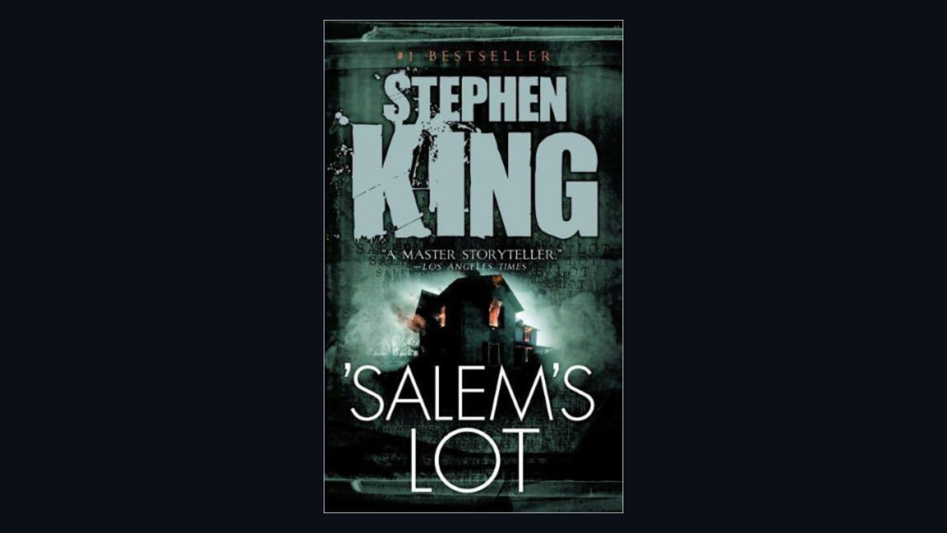 Cover of 'Salem's Lot by Stephen King framed on a dark background